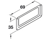Label Frame Steel Sat Nkl Plt 69x35x2mm