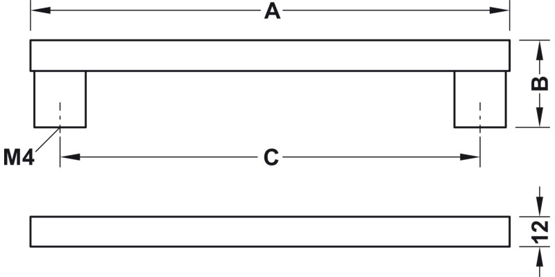 Bar Hdl BSS 12x314mm 292mm cc