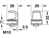 Glass Door Pull 4-5mm ZA/Pl NP