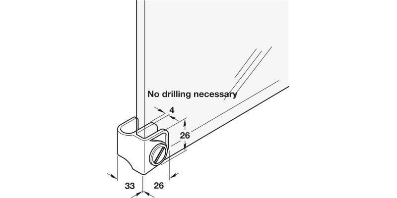 Glass Door Pull 4-5mm ZA/Pl NP