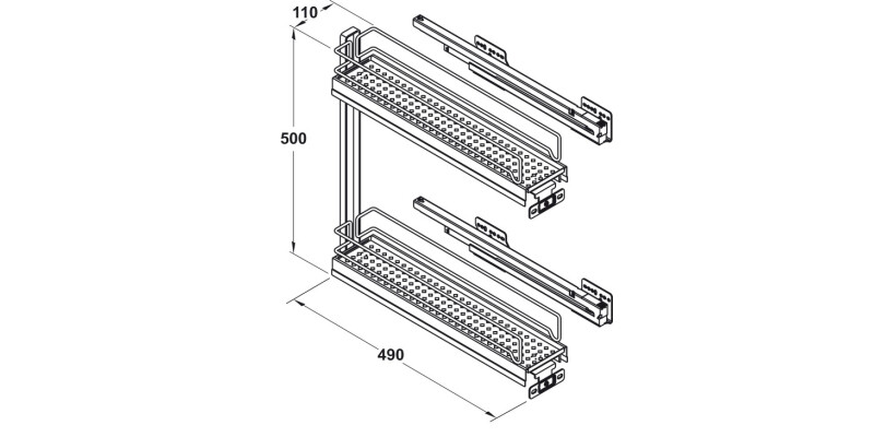VS SUB Slim 150mm PO 90D 2-Tier Chr