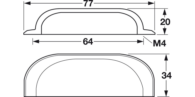 Mulberry Cup Hdl Brass Pol Nkl 64mm cc