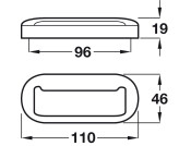 Pull Hdl ZA Alu Col 110x46mm 96mm cc