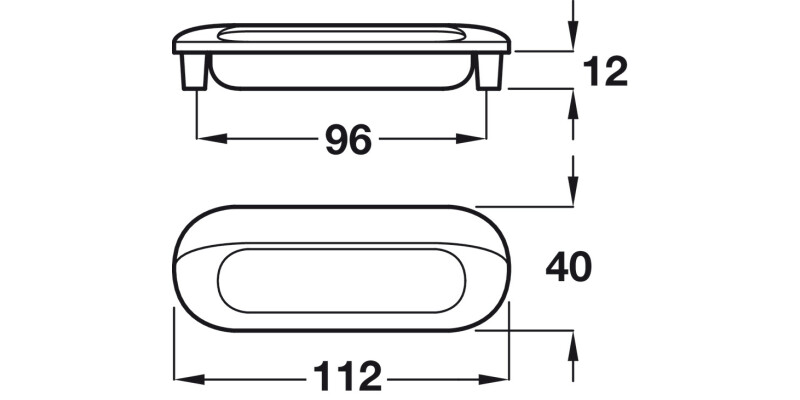 Inset Hdl ZA Pol Chr/Alu Col 112x40mm