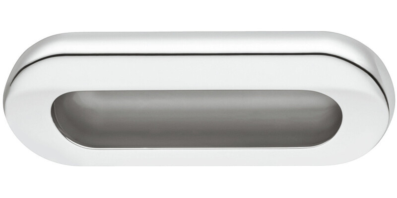 Inset Hdl ZA Pol Chr/Alu Col 112x40mm