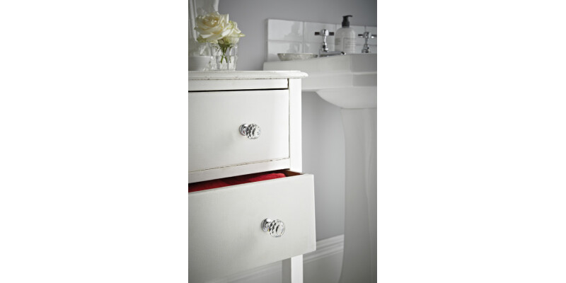 Harley Knob Glass/Brass Pol Chr D30x41mm