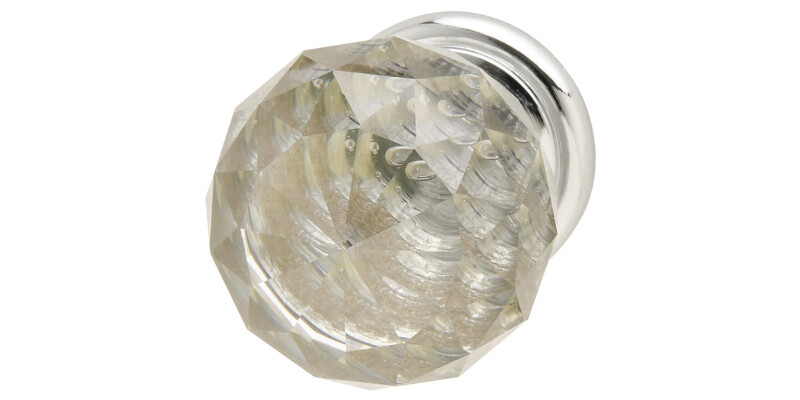 Harley Knob Glass/Brass Pol Chr D30x41mm