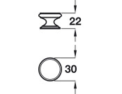 Clayton Knob Brass Pol Brass D30x22mm