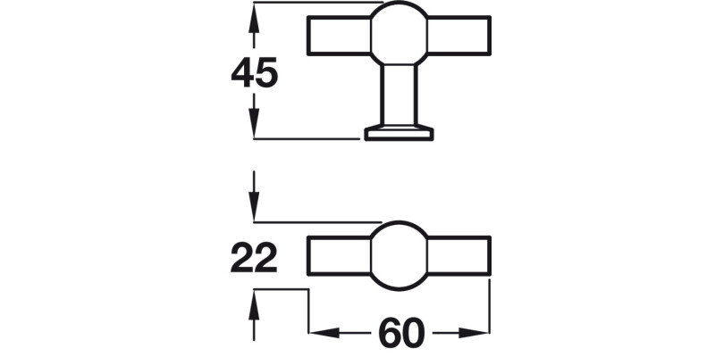 Gemini Pull Hdl ZA Brush Nkl 60x22x45mm