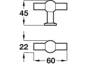 Gemini Pull Hdl ZA Brush Nkl 60x22x45mm