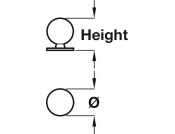 Knob Brass Pol Chrome D20x25mm