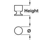 Cyrus Knob Brass Pol Chrome D16x20mm