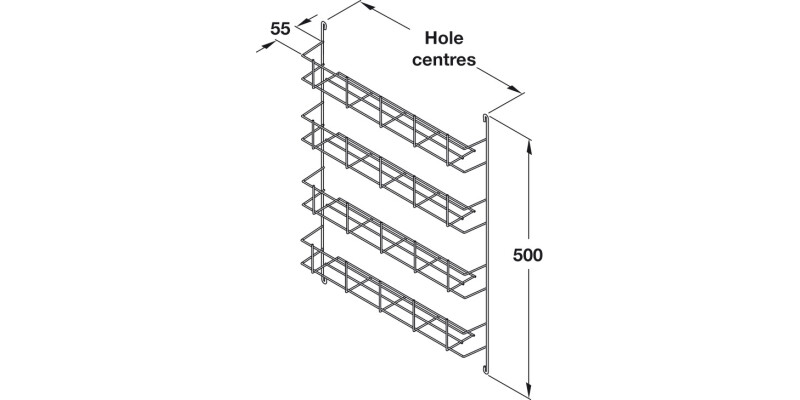 Spice/Pack Rack 4-Tier Linear 500x55mm