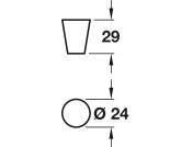 Binx Knob Steel SS Effect D24x29mm