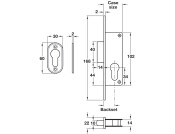 Narrow Mortice Deadlock 30/46mm SSS