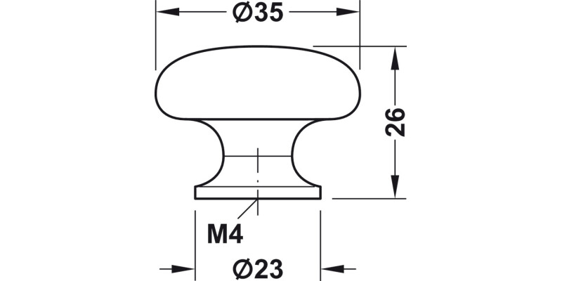 Aspen Knob ZA SS Effect D35x26mm