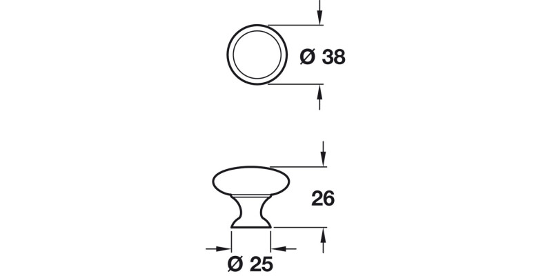 Henrietta Knob ZA PC D38x26mm