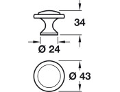 Constance Knob ZA Pol Chrome D43mm