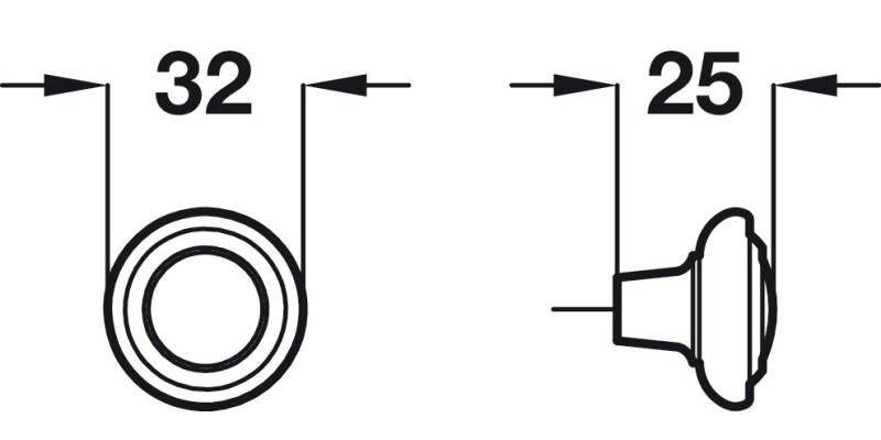 Eden Knob ZA Ant Brass D32x25mm