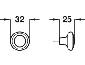 Eden Knob ZA Ant Brass D32x25mm