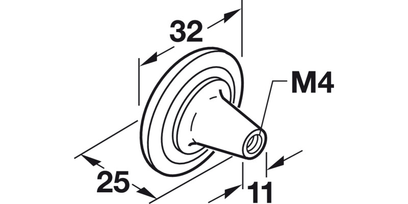 Eden Knob ZA Ant Brass D32x25mm