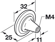 Eden Knob ZA Ant Brass D32x25mm