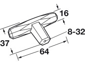 St.Vincent T Knob ZA Pol Nickel 64x37mm