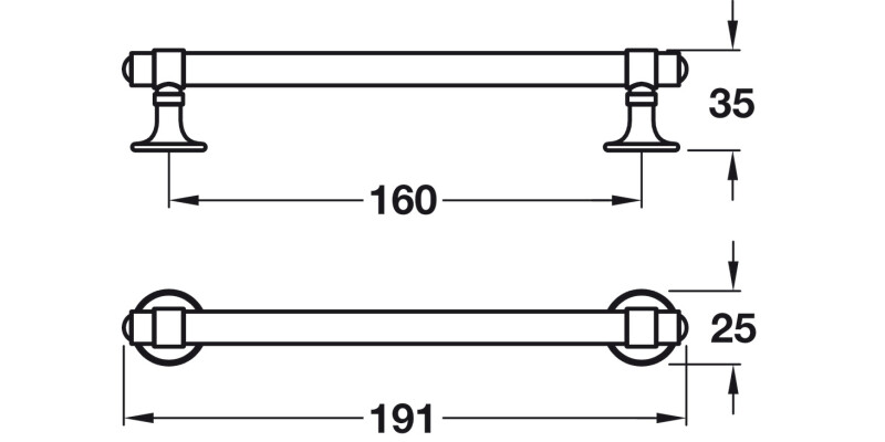 CRAWFORD Pull Handle Zinc Alloy Oil Rub Bronze 160 mm cc