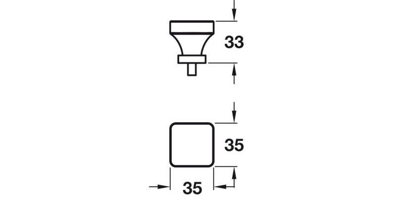 Glacio Knob Zinc/Gls Clr/Nkl D35x33mm