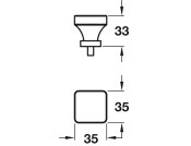 Glacio Knob Zinc/Gls Clr/Nkl D35x33mm