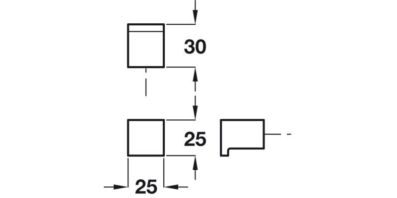 Metropolis Knob 303 SSS 25x25x30mm