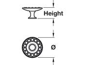Diamond Knob Swarovski ZA Pol Chr D45mm