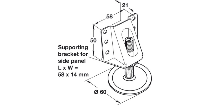 Partition Adj w Brkt 200kg Galv St