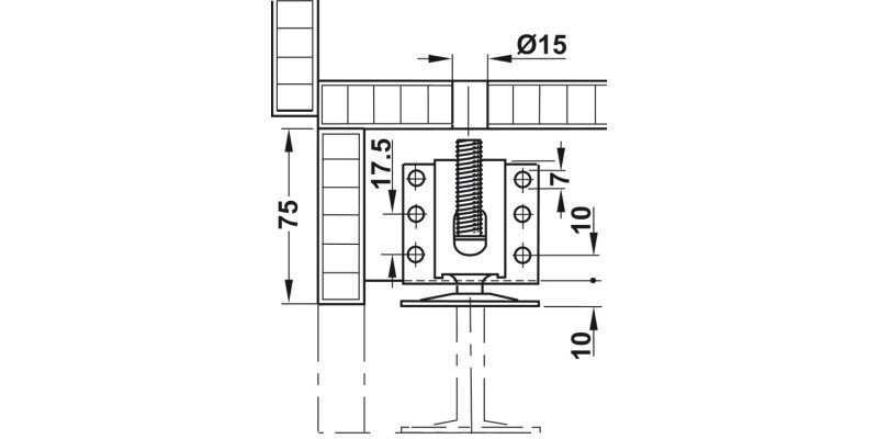 Partition Adj w Brkt 200kg Galv St