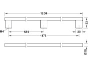 Graf 2 Bar Hdl Alu Inox 589/1178mm cc