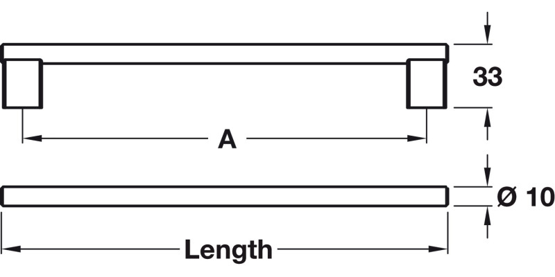 Graf 2 Bar Hdl Alu Inox 589/1178mm cc